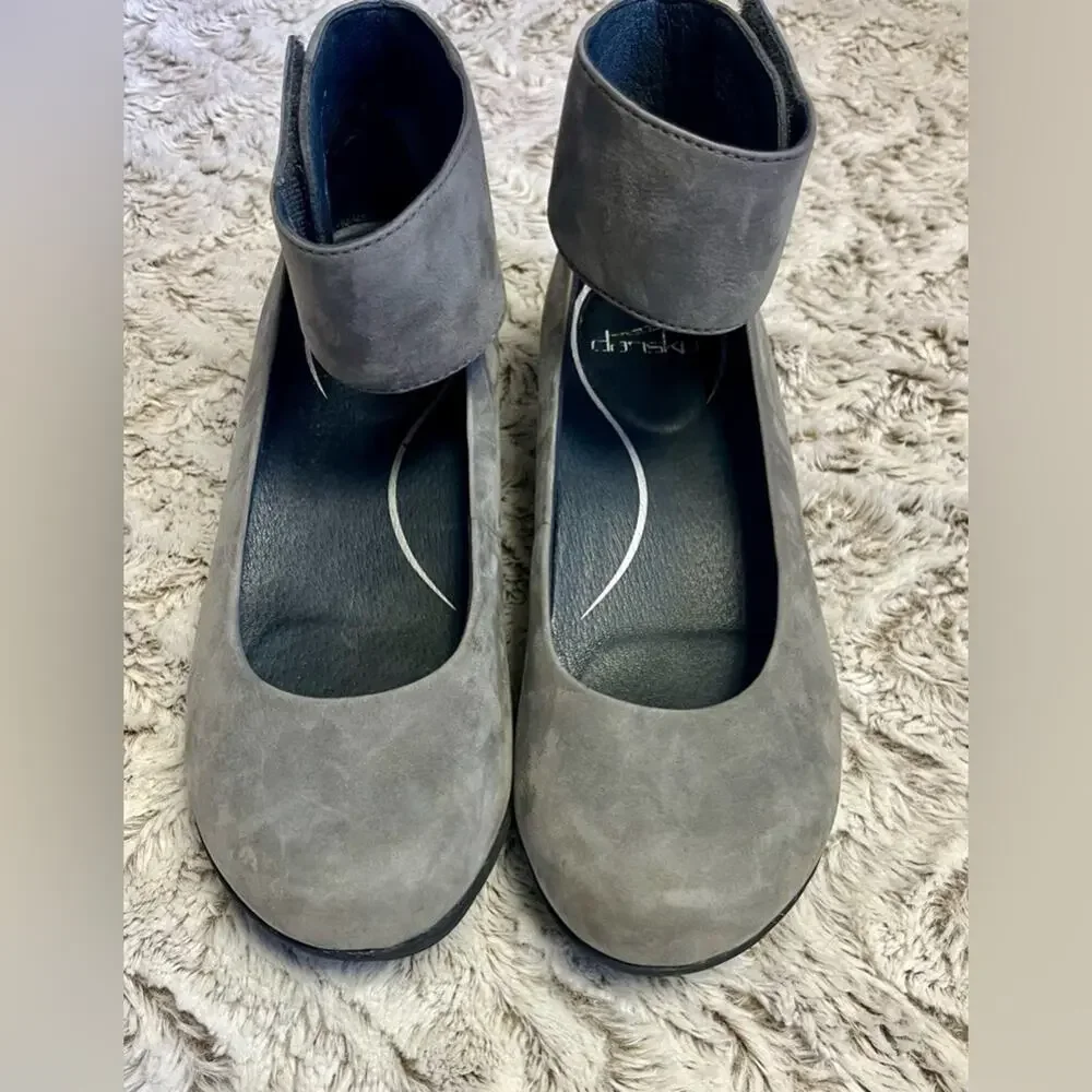 Dansko Gray Ankle Strap Loafers - Picture 3 of 8